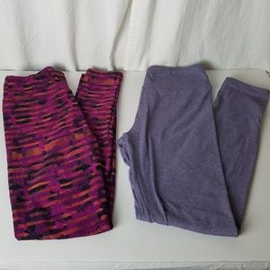2 pair of Lularoe leggings Purple Fuschia Pink